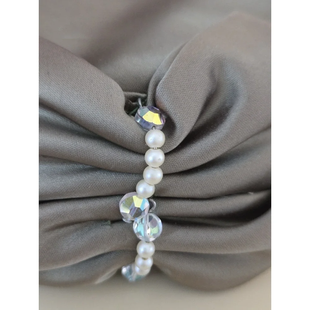 Vintage Marionat Bridal Veil Hat Fascinator Satin Pearl Beaded Headpiece Wedding